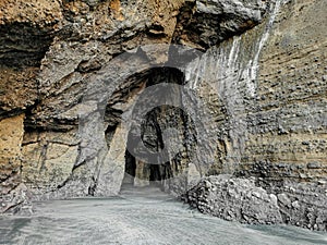 Beautiful shot of a Piha Blowhole cave