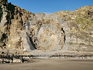 Beautiful shot of a Piha Blowhole cave