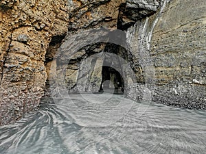 Beautiful shot of a Piha Blowhole cave