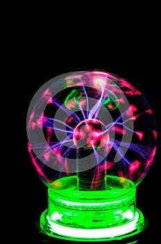 Beautiful shot of Plasma Static Electricity on a Tesla Sphere