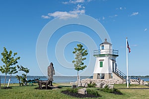 Beautiful shot of Port Clinton Lighthouse in Port Clinton, Ohio