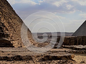 Beautiful shot of the Pyramid of Menkaure in Egypt