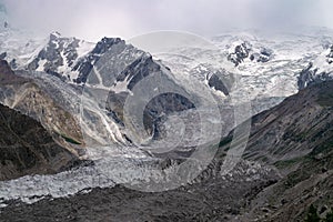 Beautiful shot of Rakhiot glacier and Nanga Parbat in karakoram ,Pakistan