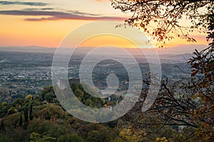 Beautiful shot of the Rocca di Asolo in the sunset