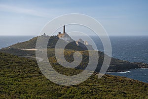 Beautiful shot of a rock-bound peninsula near the sea in Cape Vilan, Galicia, Spain