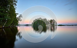 Beautiful shot of the Ruotsalanien Lake during the day in Finland