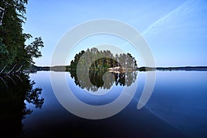 Beautiful shot of the Ruotsalanien Lake during the day in Finland