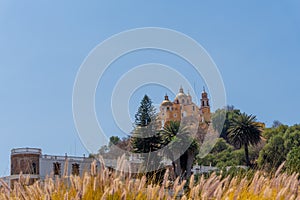 Beautiful shot of the Sanctuary of the Virgin of Los Remedios in Cholula, Mexico