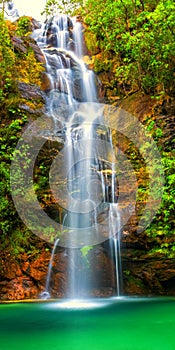 Beautiful shot of Santa Barbara Waterfall in Arai, Brazil