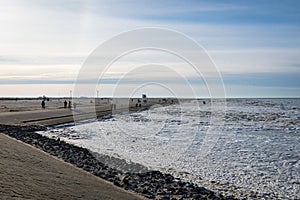 Beautiful shot of a seashore on a gloomy day