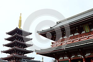 Beautiful shot of the Senso-ji Temple in Asakusa, Tokyo, Japan