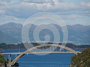 Beautiful shot of the Skye Bridge in Stavanger, Norway