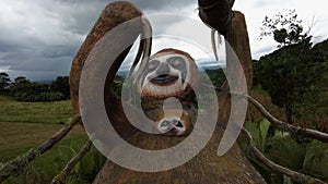 Beautiful shot of a sloth-shaped lookout in Penas Blancas, Costa Rica