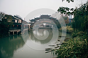 Beautiful shot of Song Dynasty Town, Xihu, China