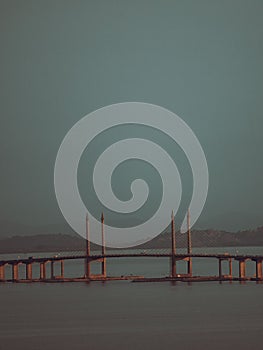 Beautiful shot of the Sultan Abdul Halim Muadzam Shah Bridge in Malaysia