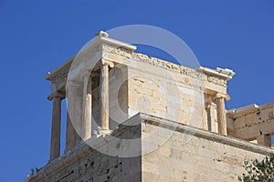 Beautiful shot of the Temple of Athena Nike in Athens, Greece