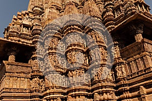 Beautiful shot of a temple in the Khajuraho Group of Monuments in Chhatarpur district, India photo