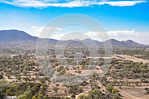 Beautiful shot of Teotihuacan pyramids, Mexico