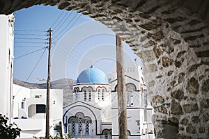 Beautiful shot of Theologos on Amorgos island, Greece under a clear sky