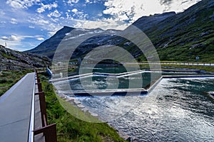 Beautiful shot of Trollstigen visitor center Andalsnes, More og Romsdal, Norway