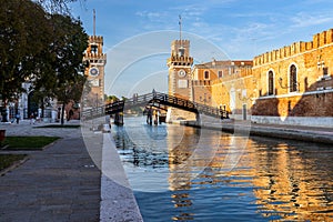 Beautiful shot of Venetian Arsenal, Venice, Italy