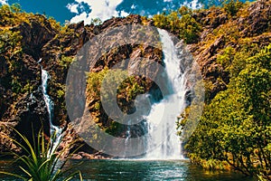 Beautiful shot of the Wangi Falls, Litchfield, Australia