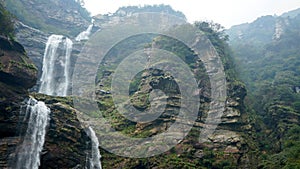 Beautiful shot of a waterfall in the Lushan National Scenic Spot in Jiangxi Province, China