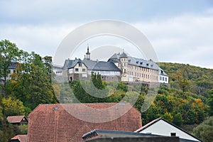 Beautiful shot of Wiltz castle on a hill in Wiltz, Luxembourg