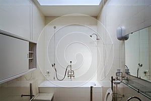 Beautiful shower bath tub in modern functionalism bathroom photo