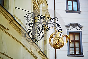 Beautiful sign in the center of Bratislava, Slovakia