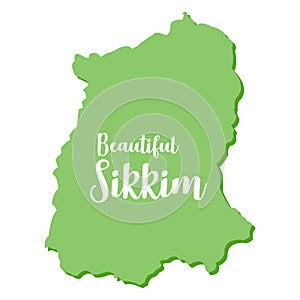 Map of Indian state of Sikkim - Vector photo