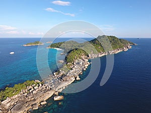 Beautiful Similan Island Number 4 Aerial View. Andaman Sea, Thailand.