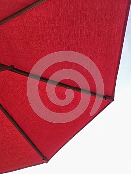 Beautiful simple minimalist red beach umbrella