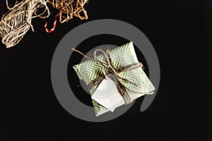 Beautiful simple present in amazing green wrapping paper with gr