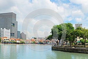 Beautiful Singapore Cityscape from the Boat Quay