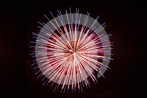 Beautiful single firework in red