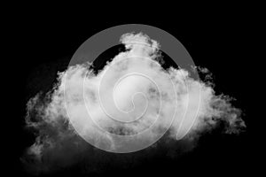 Beautiful single white cloud isolated over black