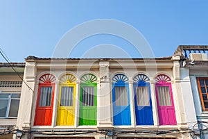 Beautiful Sino-Portuguese Architecture of Phuket old town,Thaila