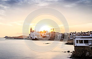 Beautiful Sitges at sunset, Catalonia, Spain