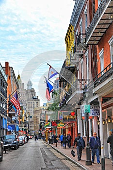 Beautiful skies over the historic building of French Quarter in New Orleans