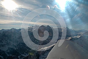 Beautiful skies, sun and mountains