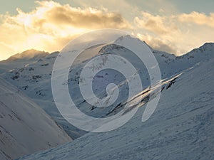 Beautiful skitouring day in otztal alps in austria