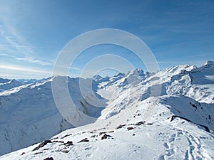 Beautiful skitouring day in otztal alps in austria