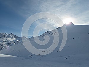 Beautiful skitouring day in otztal alps in austria