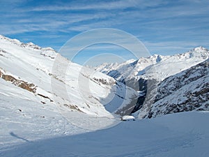 Beautiful skitouring day in otztal alps in austria