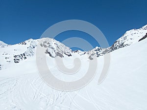 Beautiful skitouring spring season in otztal alps