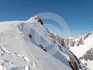 Beautiful skitouring spring season in otztal alps