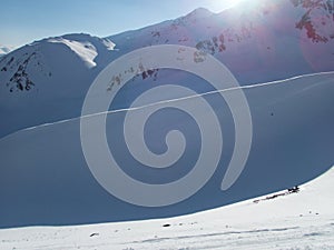 Beautiful skitouring spring season in otztal alps