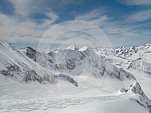 Beautiful skitouring spring season in otztal alps