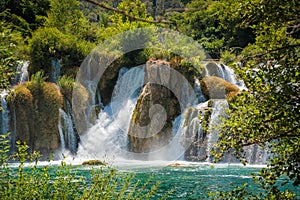 Beautiful Skradinski buk waterfall in Krka National Park, Croatia